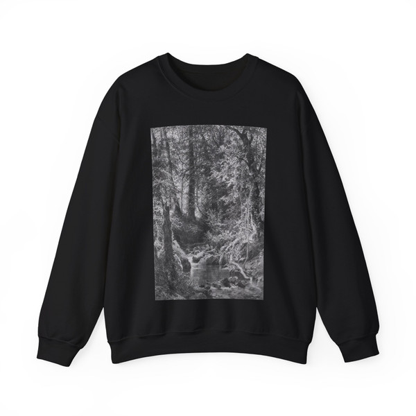 SHISKIN, Ivan Ivanovich - 1880 Forest Stream 77 (Artwork) Crewneck Sweatshirt