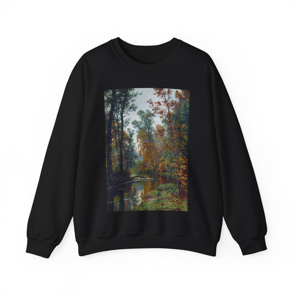 SHISKIN, Ivan Ivanovich - Autumn landscape. Park in Pavlovsk 1888 (Artwork) Crewneck Sweatshirt