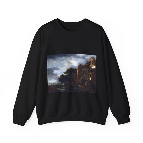 RUISDAEL, Jacob Isaackszon van - Ruins in a Dune Landscape (Artwork) Crewneck Sweatshirt