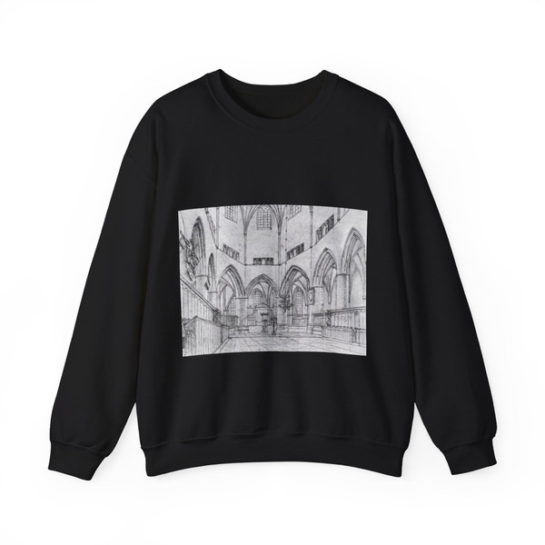 SAENREDAM, Pieter Jansz - Interior of the Choir of St Bavo at Haarlem (Artwork) Crewneck Sweatshirt