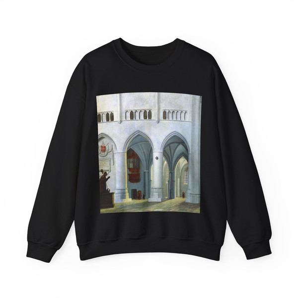 SAENREDAM, Pieter Jansz - Interior of the Church of St Bavo at Haarlem (Artwork) Crewneck Sweatshirt
