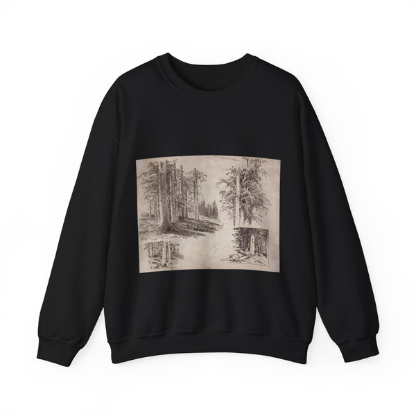 SHISKIN, Ivan Ivanovich - Etudes trees. 1880 (Artwork) Crewneck Sweatshirt