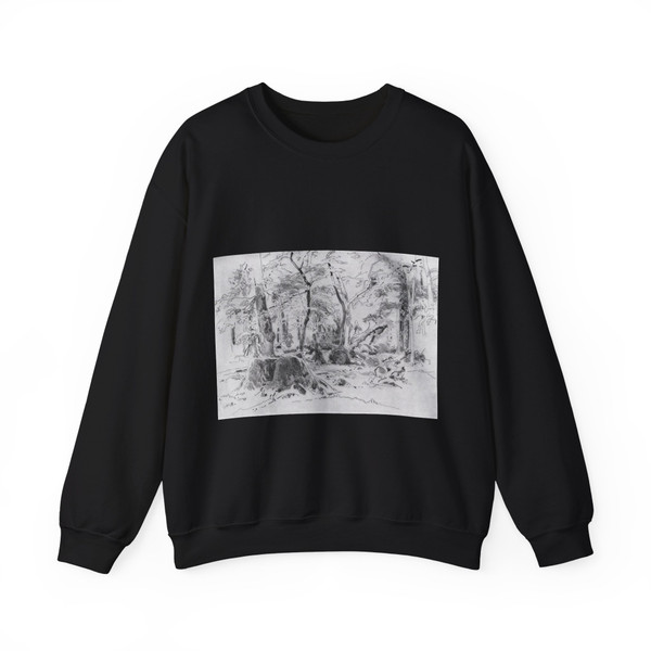 SHISKIN, Ivan Ivanovich - felled tree 1870 (Artwork) Crewneck Sweatshirt