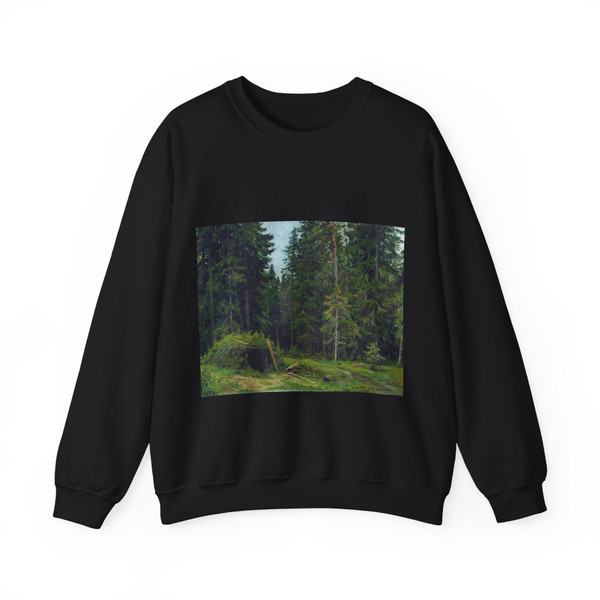 SHISKIN, Ivan Ivanovich - Forest lodge. 1892 (Artwork) Crewneck Sweatshirt