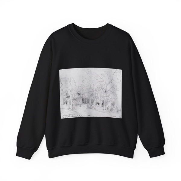 SHISKIN, Ivan Ivanovich - Forest road. 1880 (Artwork) Crewneck Sweatshirt