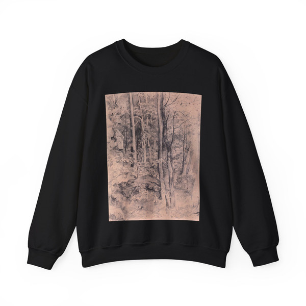 SHISKIN, Ivan Ivanovich - Forest. Start 1870 (Artwork) Crewneck Sweatshirt