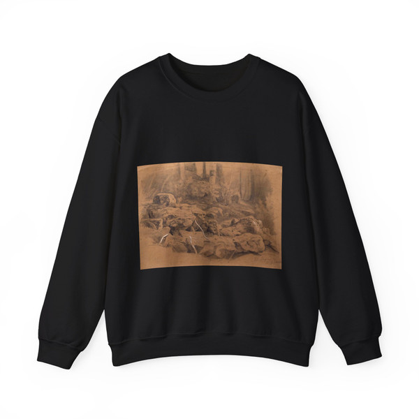 SHISKIN, Ivan Ivanovich - Stones. 1859 (Artwork) Crewneck Sweatshirt
