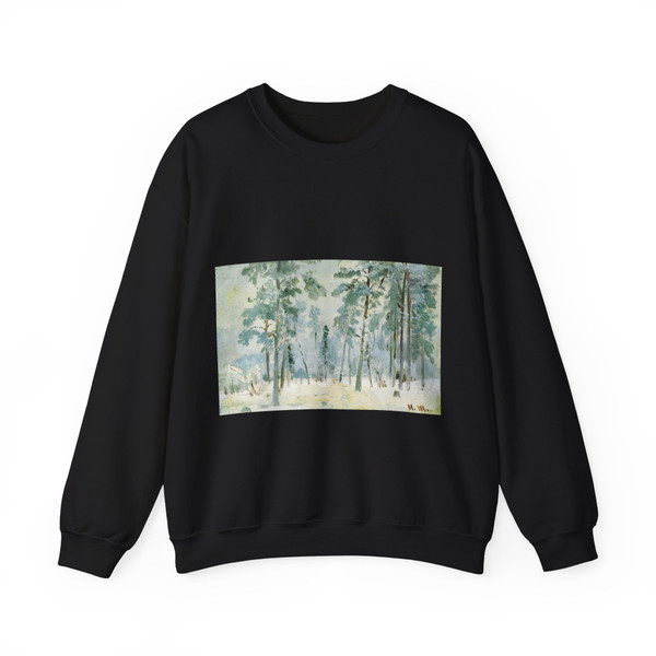 SHISKIN, Ivan Ivanovich - Forest of frost. 1890 (Artwork) Crewneck Sweatshirt