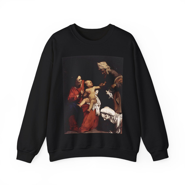 SARACENI, Carlo - Madonna and Child with St Anne (Artwork) Crewneck Sweatshirt