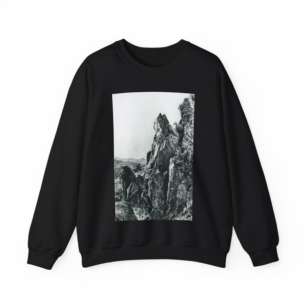 SHISKIN, Ivan Ivanovich - Gurzuf. Rocks 1879 (Artwork) Crewneck Sweatshirt