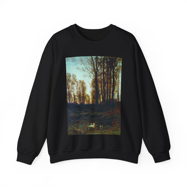 SHISKIN, Ivan Ivanovich - Twilight. Sunset. 1879 (Artwork) Crewneck Sweatshirt