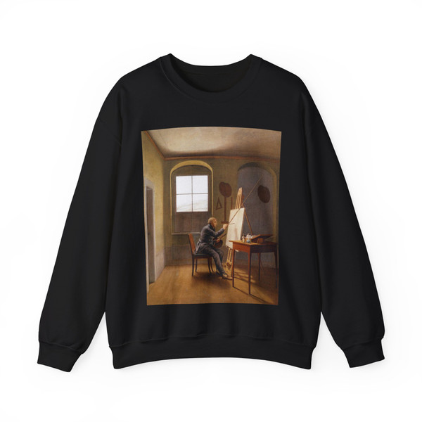 KERSTING, Georg Friedrich - Caspar David Friedrich in his Studio (Artwork) Crewneck Sweatshirt