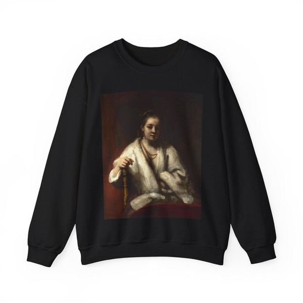 REMBRANDT Harmenszoon van RIJN - Portrait of Hendrickje Stofells (Artwork) Crewneck Sweatshirt