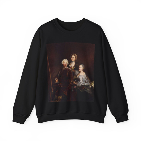 PESNE, Antoine - Self-Portrait with Daughters (Artwork) Crewneck Sweatshirt