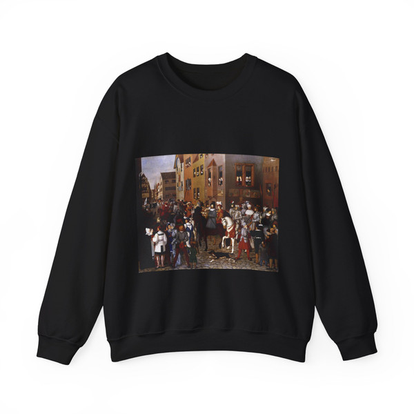 PFORR, Franz - The Entry of Emperor Rudolf of Habsburg into Basle (Artwork) Crewneck Sweatshirt