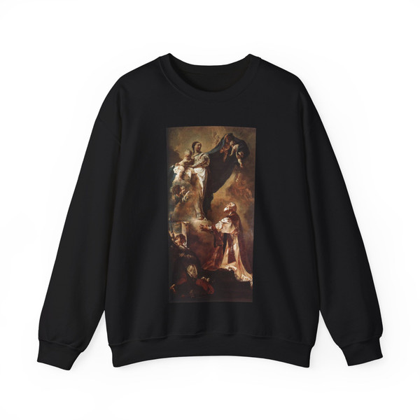 PIAZZETTA, Giovanni Battista - The Virgin Appearing to St Philip Neri (Artwork) Crewneck Sweatshirt