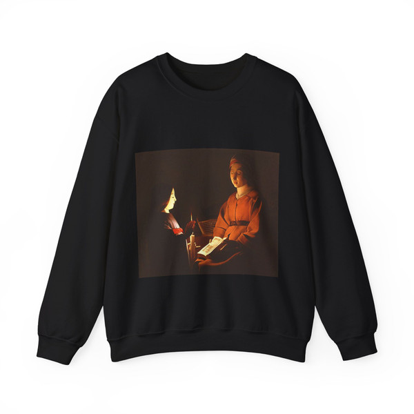 LA TOUR, Georges de -  The Education of the Virgin (Artwork) Crewneck Sweatshirt
