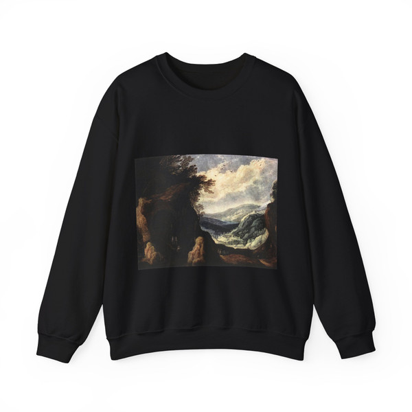 MOMPER, Joos de - Rocky Landscape with Monks (Artwork) Crewneck Sweatshirt