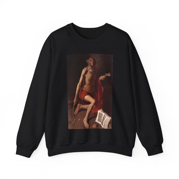 LA TOUR, Georges de - St Jerome (Artwork) Crewneck Sweatshirt