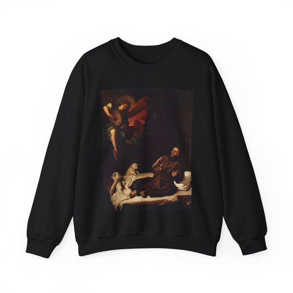 RIBALTA, Francisco - St Francis Comforted by an Angel (Artwork) Crewneck Sweatshirt