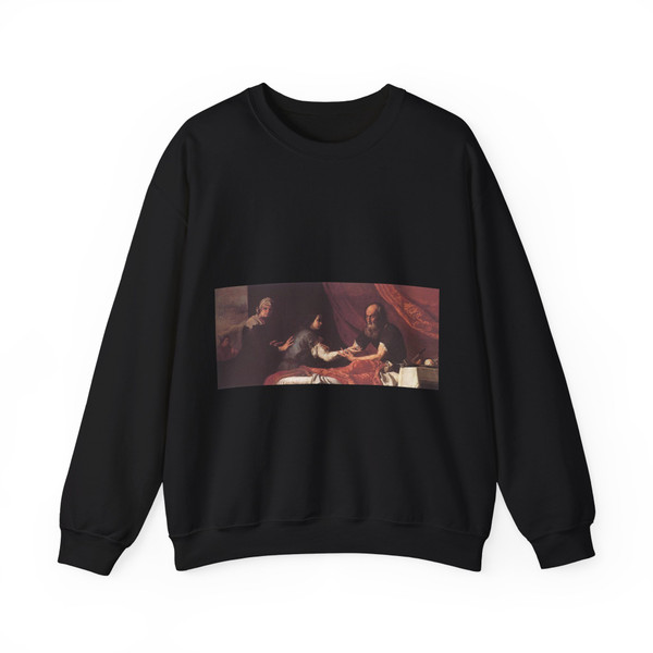 RIBERA, Jusepe de - Jacob Receives Isaac's Blessing (Artwork) Crewneck Sweatshirt