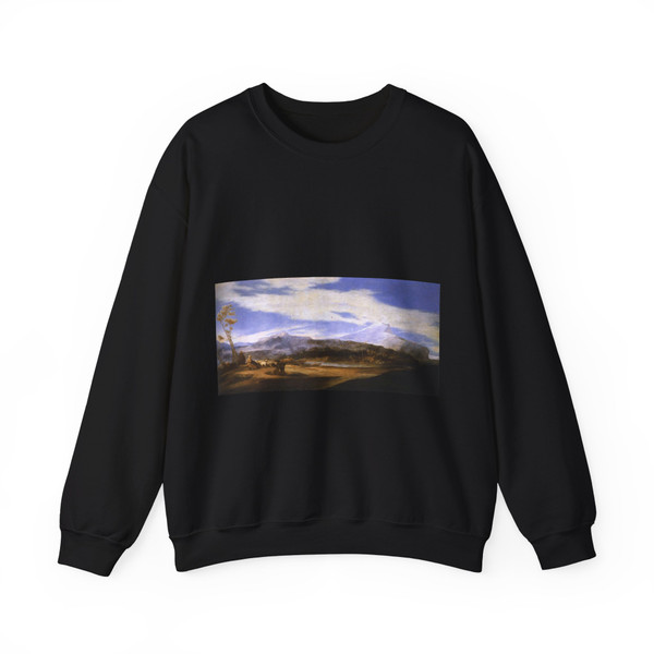 RIBERA, Jusepe de - Landscape with Shepherds (Artwork) Crewneck Sweatshirt