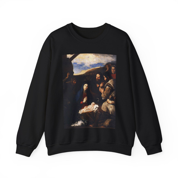 RIBERA, Jusepe de - Adoration of the Shepherds (Artwork) Crewneck Sweatshirt