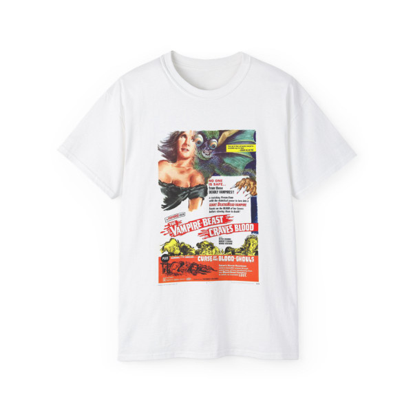 THE VAMPIRE BEAST CRAVES BLOOD + CURSE OF THE BLOOD GHOULS 1962 Movie Poster - T-Shirt