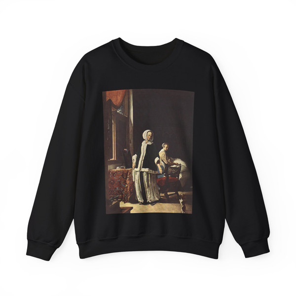MIERIS, Frans van, the Elder - Young Woman in the Morning (Artwork) Crewneck Sweatshirt