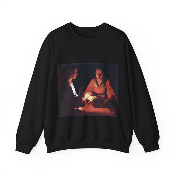 LA TOUR, Georges de - The New-born (Artwork) Crewneck Sweatshirt