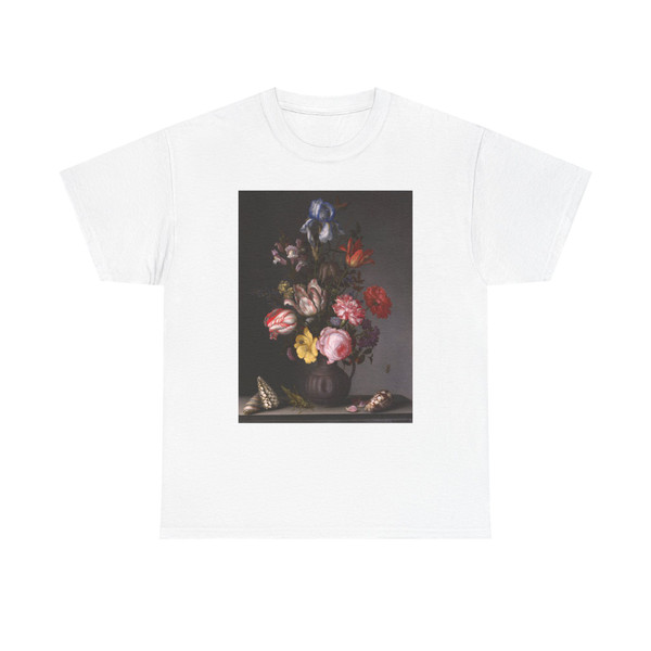 AST, Balthasar van der - Flowers in a Vase with Shells and Insects (Artwork) T-Shirt