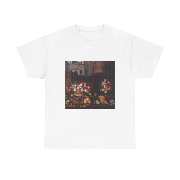 AST, Balthasar van der - Still-Life with Flowers, Fruit, and Shells (Artwork) T-Shirt