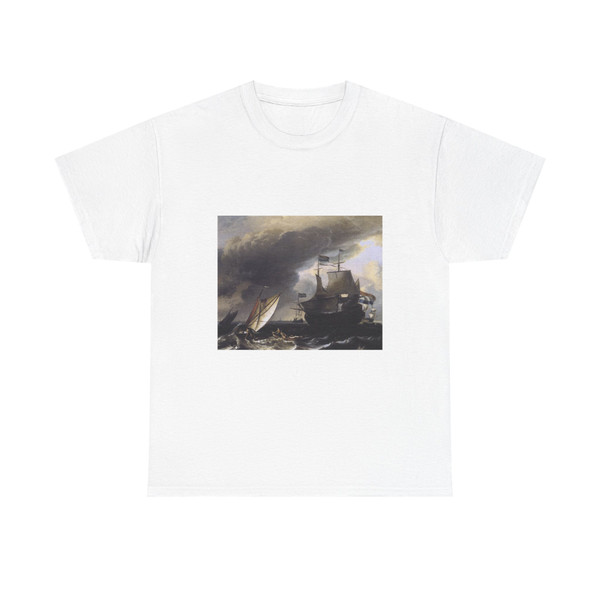 BACKHUYSEN, Ludolf - Dutch Vessels on the Sea at Amsterdam (Artwork) T-Shirt