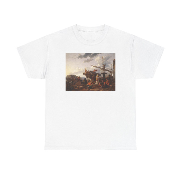 BERCHEM, Nicolaes - A Southern Harbour Scene (Artwork) T-Shirt
