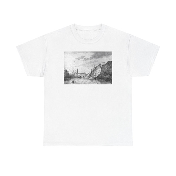 BACKHUYSEN, Ludolf - View of Delft from the Schie (Artwork) T-Shirt