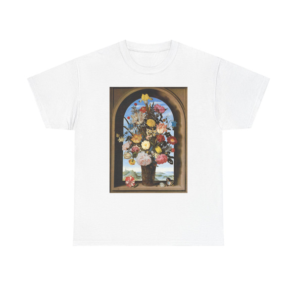 BOSSCHAERT, Ambrosius the Elder - Bouquet in an Arched Window (Artwork) T-Shirt