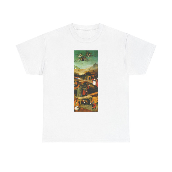 BOSCH, Hieronymus - Triptych of Temptation of St Anthony (left wing)1 (Artwork) T-Shirt