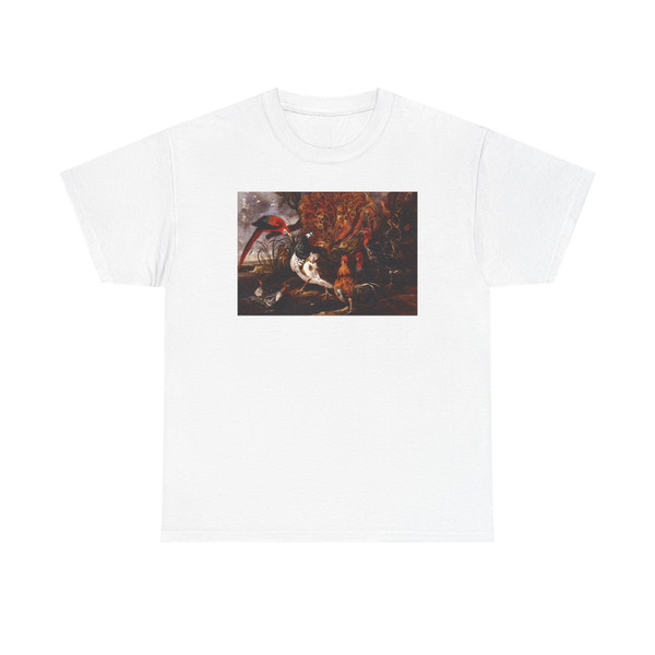 FYT, Jan - A Peacock in a Landscape with Roosters,Turkeys, Ducks a Heron and a Parrot (Artwork) T-Shirt