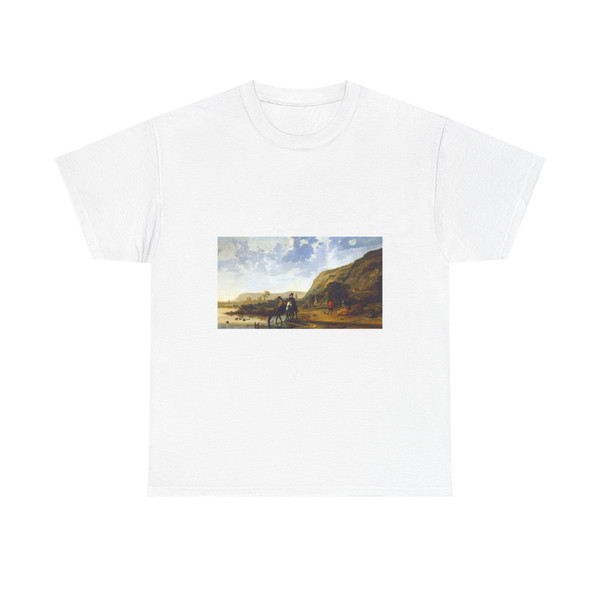 CUYP, Aelbert - Large River Landscape with Horsemen (Artwork) T-Shirt