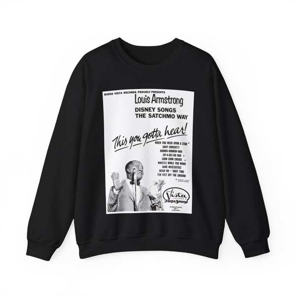 Louis Armstrong 1968 (Music Poster) Crewneck Sweatshirt