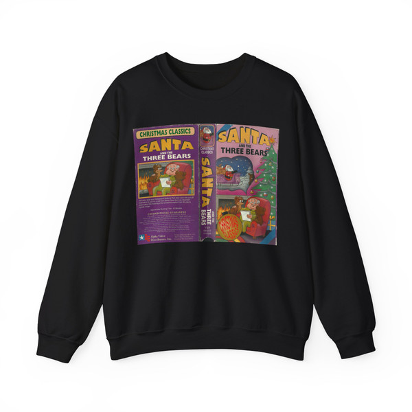 SANTA AND THE THREE BEARS CHRISTMAS CLASSICS (VHS COVER) Crewneck Sweatshirt