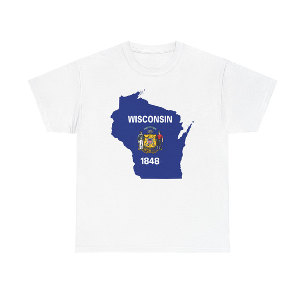 Flag map of Wisconsin (United States) T-Shirt