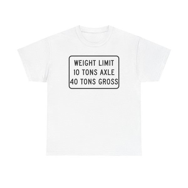 WEIGHT LIMIT IQ TONS AXLE 40 TONS GROSS Illinois MUTCD R12-I108 template (Illinois) (Road Sign) T-Shirt
