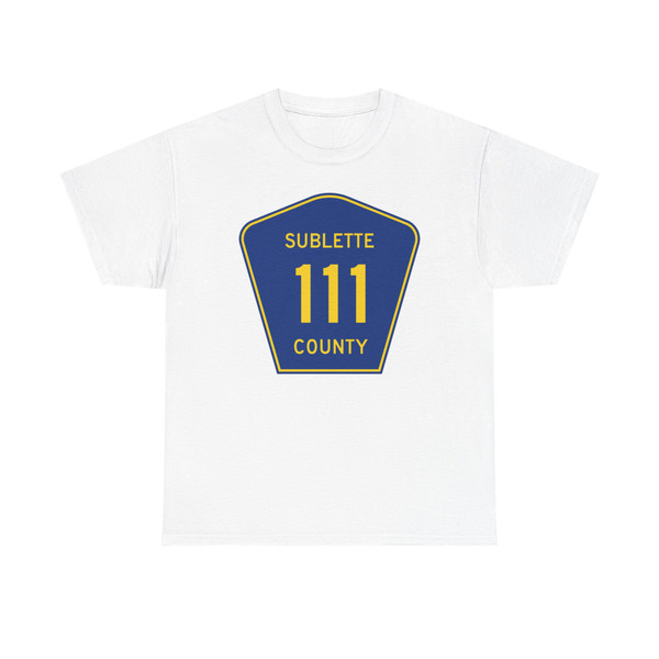 Sublette County Route 111 WY (Wyoming) (Road Sign) T-Shirt