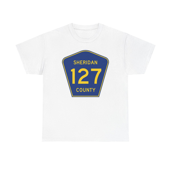 Sheridan County Route 127 WY (Wyoming) (Road Sign) T-Shirt