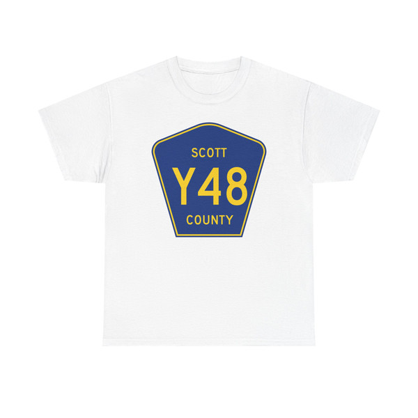 Scott County Route Y48 IA (Iowa) (Road Sign) T-Shirt