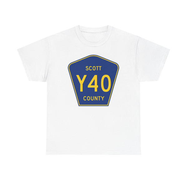 Scott County Route Y40 IA (Iowa) (Road Sign) T-Shirt