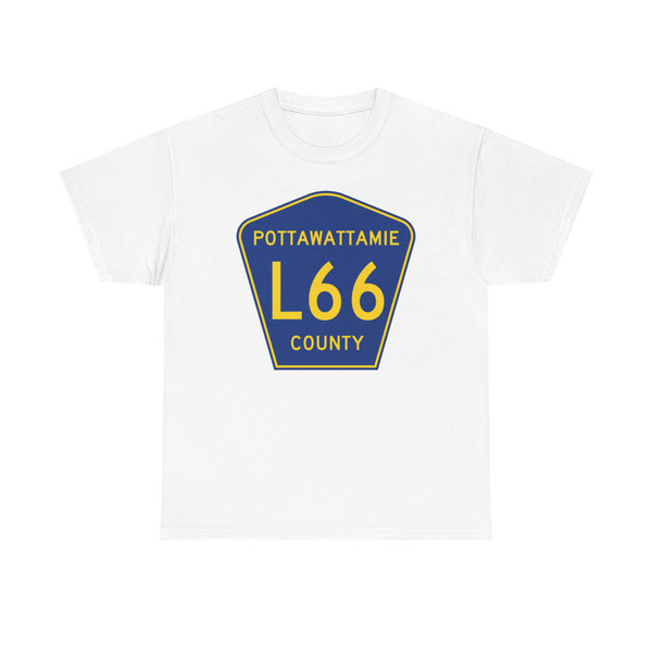 Pottawattamie County Route L66 IA (Iowa) (Road Sign) T-Shirt