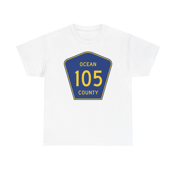 Ocean County Route 105 NJ (New Jersey) (Road Sign) T-Shirt