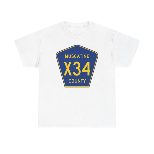 Muscatine County Route X34 IA (Iowa) (Road Sign) T-Shirt